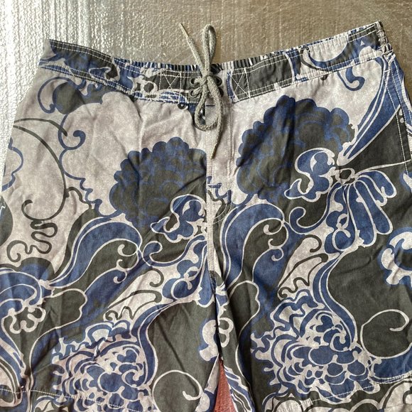 TOMMY BAHAMA Swim Trunks Adult Large Surf Waves Blue Mens Bath Suit Board Shorts - Picture 6 of 16